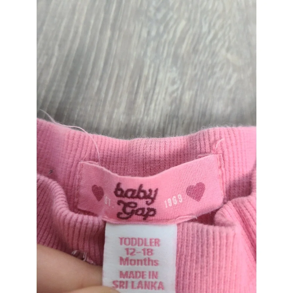 Y2K Baby Gap 12-18 Months Velour Tracksuit Pants Pink Soft Flare Leg Stretchy